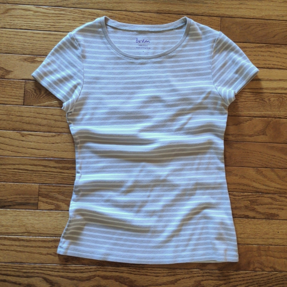 BODEN Striped Fitted Tee